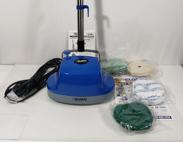 NEW Global Industrial Mini Floor Scrubber Kit with Pads/Accessories, BRAND NEW