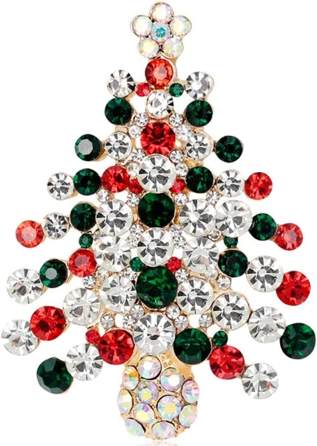PRETTERY Gold Plated Christmas Tree Brooch, Christmas Gifts Present for Her,with