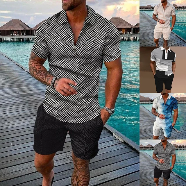 Felpa uomo-t-shirt uomo-pantaloncini allentati polo uomo-2 pezzi