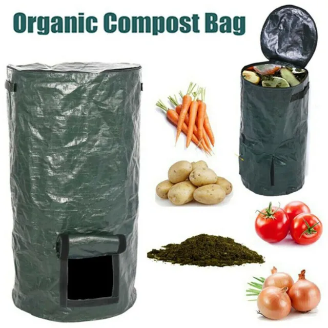 Portable Organic Compost Bag Garden Fertilizer Fruit Planter Waste Bin Collector