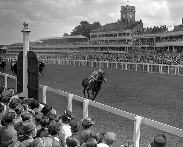 Horse Racing Auralia" winning the Gold Vase Race Old Historic Photo