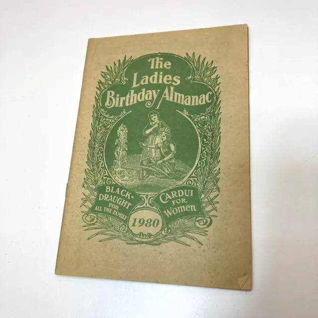 Vintage 1980 The Ladies Birthday Almanac Book Black Draught Cardui for Women