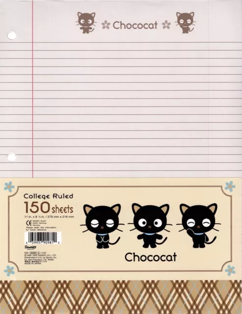 Sanrio 2000 Vintage Chococat Rare Refill College Ruled Paper Pack