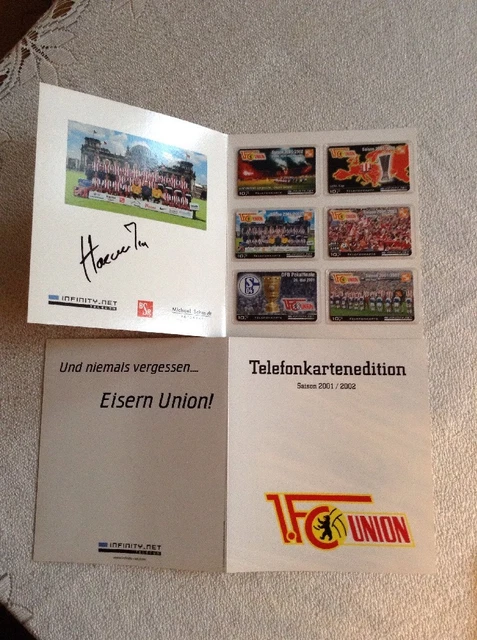 SAMMLERMAPPE  Knappenkarte1FC UNION BERLIN RARITÄT INSGESAMT 6Telefon,SAISON2000