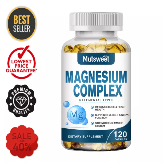 Magnesium Complex, Natural Anti Anxiety,Stress Relief Supplement 500mg - 120Caps