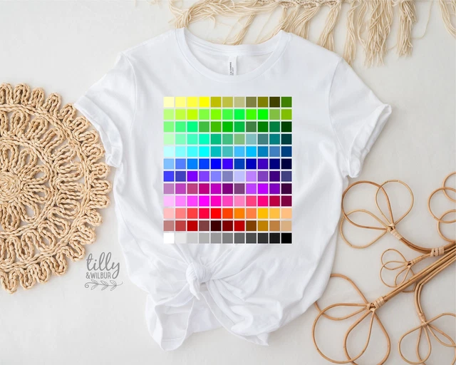 COLOUR CHART TSHIRT, Pantone TShirt, Pantone Colour Chart Print