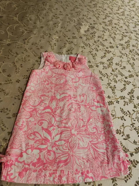 Lilly Pulitzer Girls Little Lilly Classic Shift Dress Bunny Hop Size 5 Childs