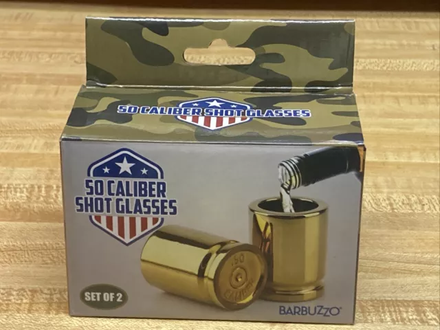 50 CALIBER SHOT GLASSES By BARBUZZO New In Box