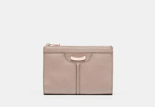 NEW MIMCO EVERLY Medium Pouch Clutch Balsa Mocha Pebbled Leather