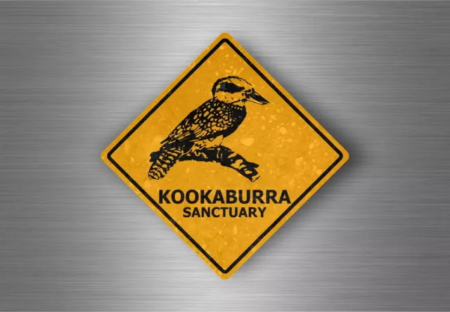 Autocollant sticker voiture moto panneau australie attention danger kookaburra