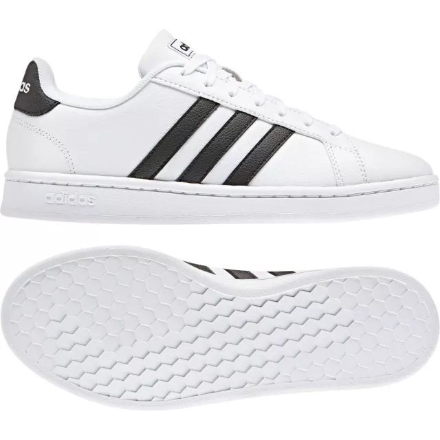 Adidas Grand Court Chaussures Femmes Baskets Bas Top de Sport Soldes