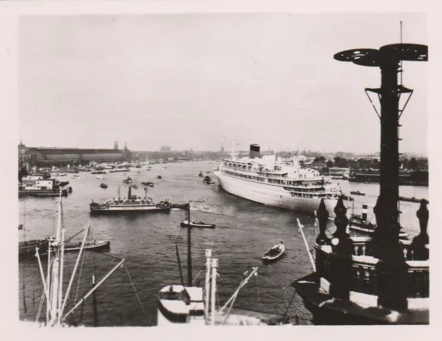 PAYS BAS AMSTERDAM Petite Photo L'Ij avec le Bateau Oranje