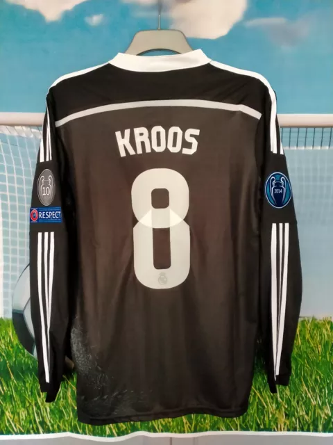 KROOS 8# Real Madrid 2013/2014 away football shirt dragon size large new D87224