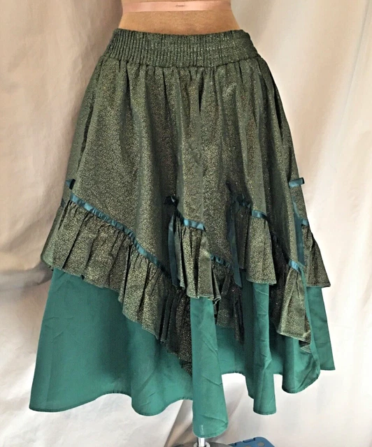 SQUARE UP FASHIONS Square Dance Skirt Green Cotton Size M, prairie cottage core