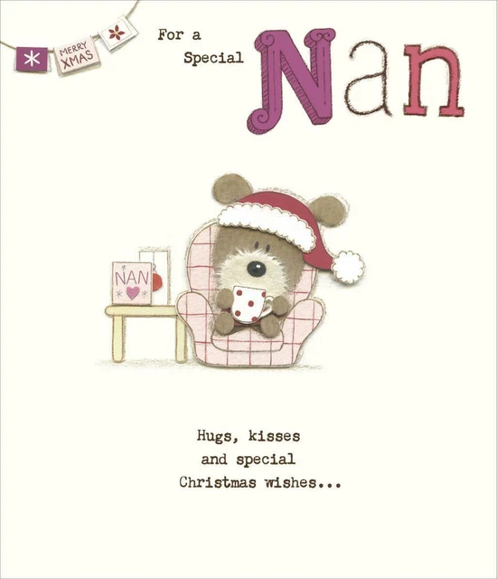 Weihnachtskarte 'For A Lovely Nanny' – Mit Süßem Hundemotiv, Inkl. Umschlag 190x130 Mm