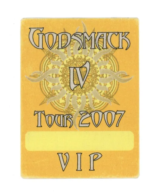 Godsmack IV Tour 2007 VIP Yellow Backstage Pass VERY RARE
