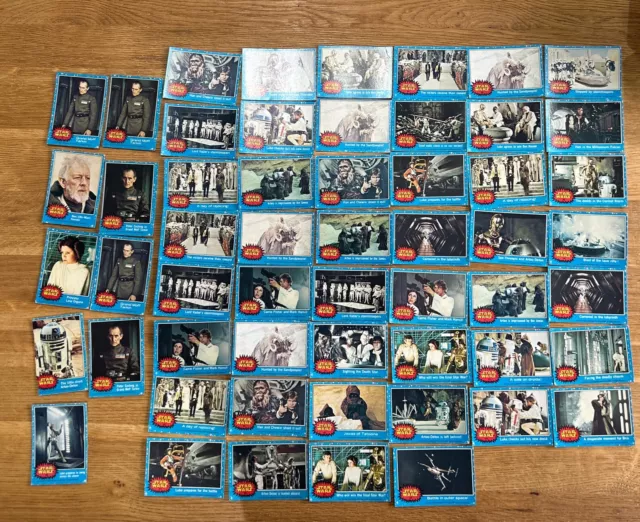 Topps STAR WARS Trading Cards 1977 UK Series 1 - (Blue). Bundle Of 55 Cards