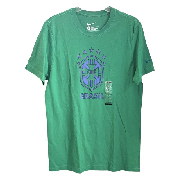 NEW Nike Men’s Brazil Soccer Core Tshirt size L Slim Fit Green