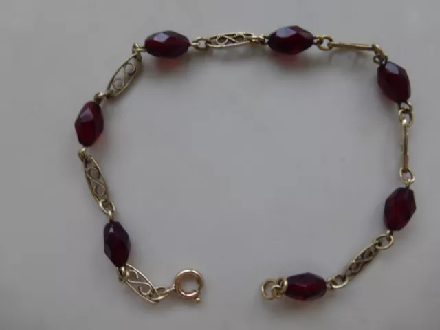 bracelet ancien vermeil pas de poinçon car embout changé, et testé sur pierre de