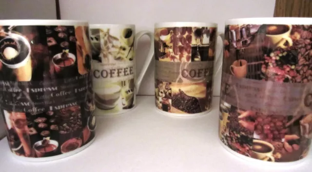 Kaffeebecher Kaffee Tasse Kaffeetassen  feines Porzellan 4 vers. Motive 48 Stück