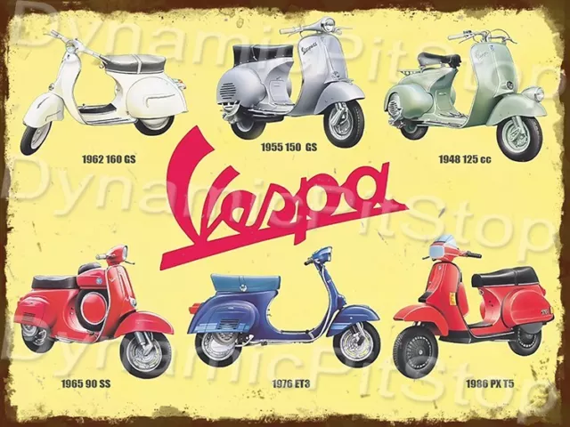 Vespa Scooter Rustic Tin Metal Sign Australian made