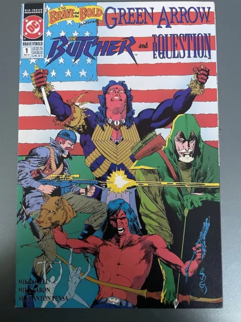 Brave And The Bold 1 NM- 9.2 White Pages Green Arrow Question Butcher 1991 DC