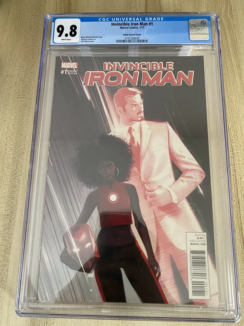 Invincible Iron Man 1 CGC 9.8 1:25 Dekal Variant Cover Riri Ironheart NM+/M 2017