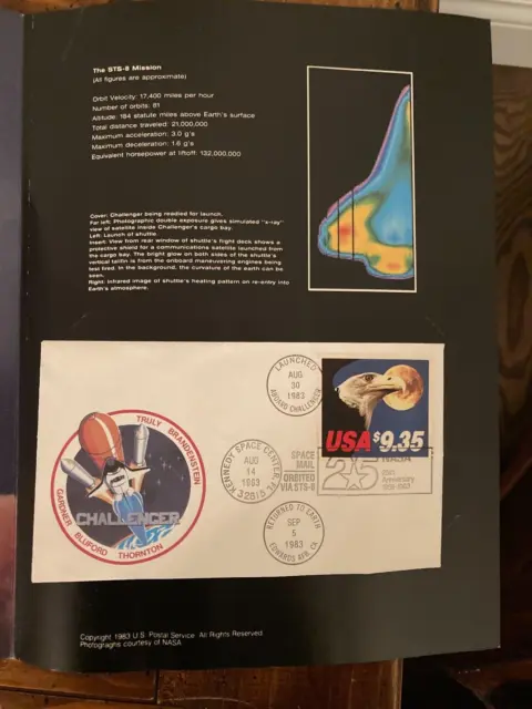 Nasa 25Th Anniversary Shuttle Challenger Sts-8 Flight Cover Usps/Nasa 1983 5