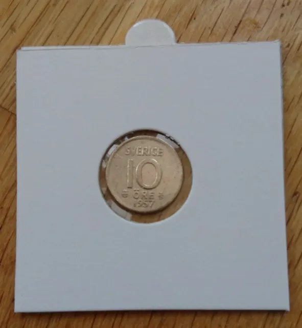 Sweden Sverige Silver Coin 10 Ore Öre 1957