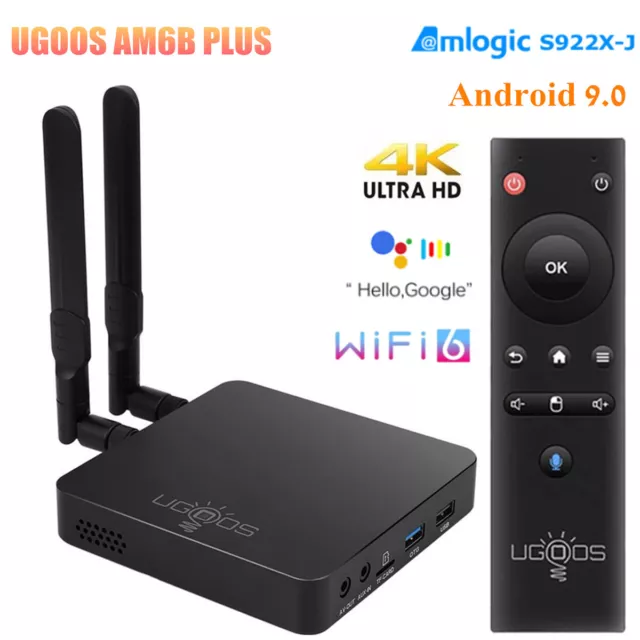 UGOOS AM6B Plus TV BOX Amlogic S922X-J Android 9.0 4G 32G WiFi6 1000M 4K TV Box