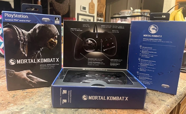 MORTAL KOMBAT WIRED Fight Pad Sony Playstation 4 PS4 & 3 PS3 flambant
