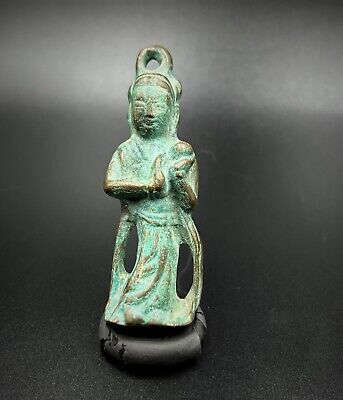 Antique Chines Bronze Statue Figure Figurine Amulet Pendant
