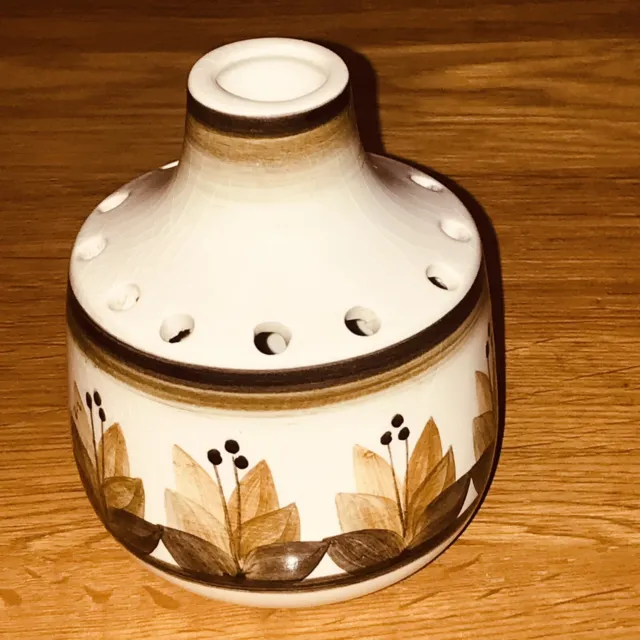 Jersey Pottery Ceramic Flower Frog Posy Bud Vase 4” Mid Century Cottage