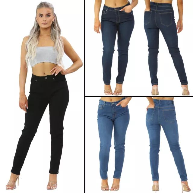 EX M&S Womens Denim Jeggings Ladies Skinny Fit Light Blue Stretch Jeans  Pants