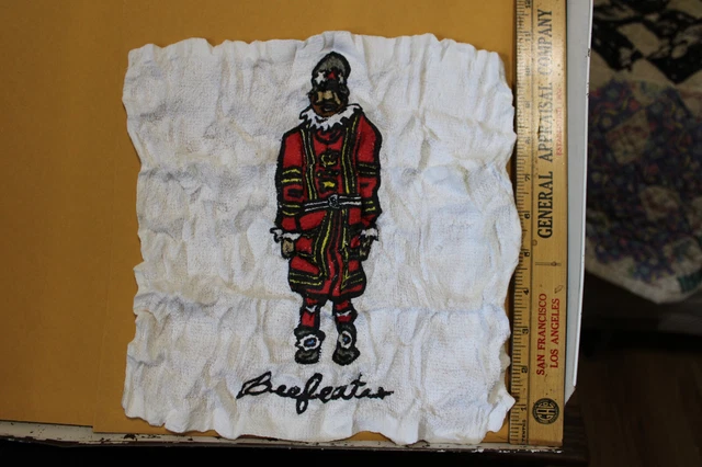 Vintage Beefeater Cotton Hand Towel London Dry Gin Rare