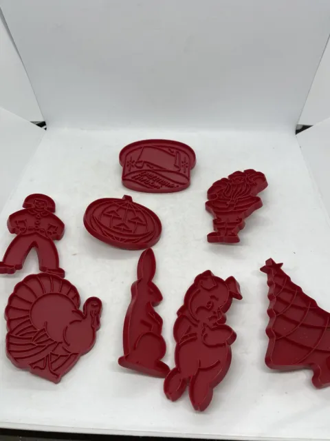 Red Cookie Cutters Vintage Xmas Thanksgiving Easter