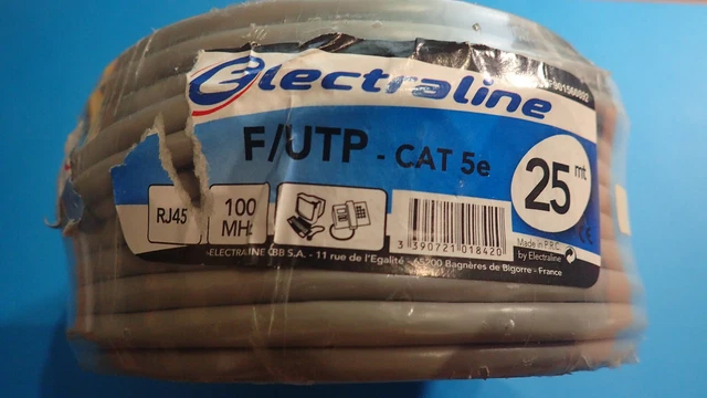 Cable Internet Cordon RJ45 Catégorie 5E Utp 25 mètres Electraline