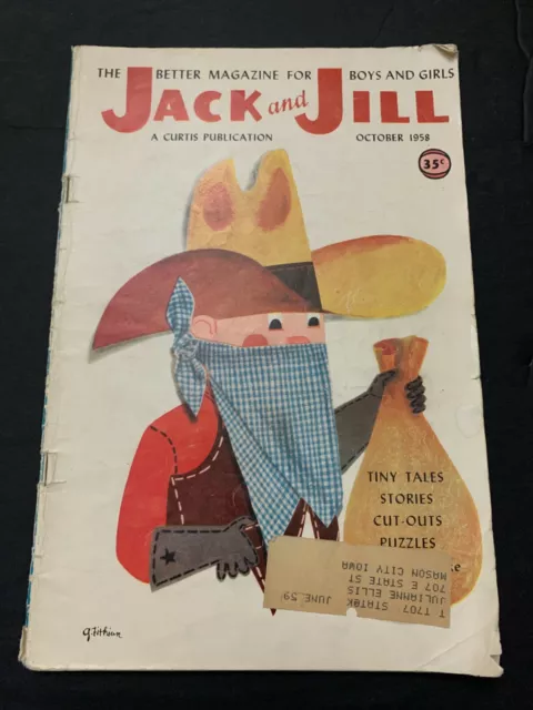 October 1958 Jack and Jill Magazine Volume 20 Number 12 Paper Dolls Included