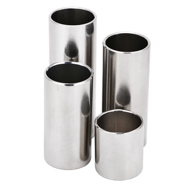4x Stainless Steel Cylinder Tube Guitar Slide Tone Bar Accessory DGD