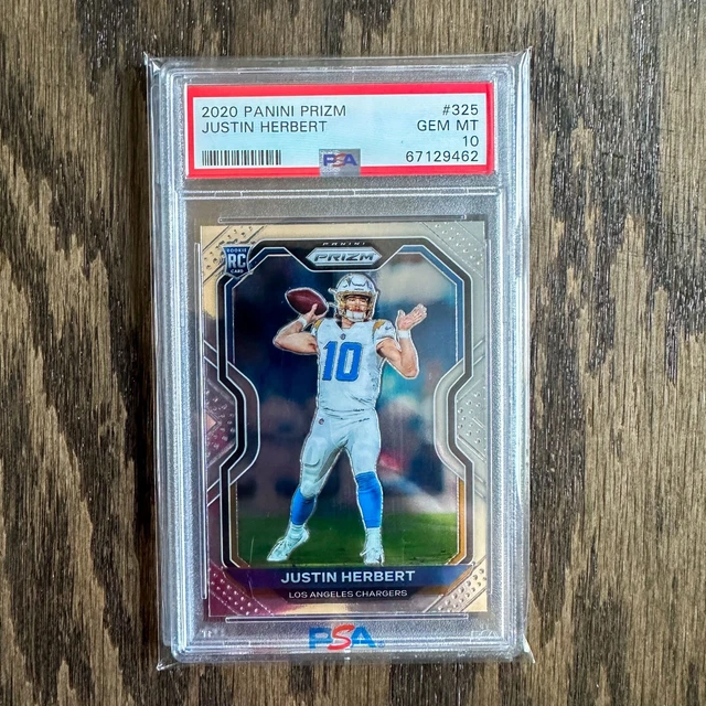 Psa 10 Justin Herbert Panini Prizm Rookie 2020 #325 Chargers Gem Mint!