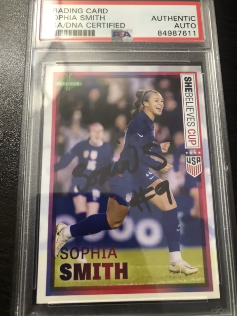 Signed 2023 Parkside USWNT She Believes Cup Sophia Smith Auto Psa/DNA Thorns Wow