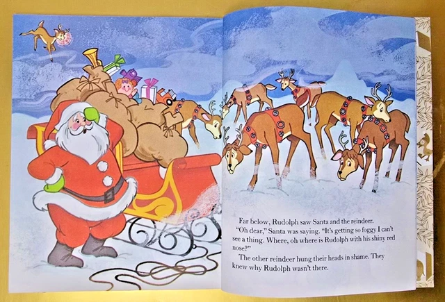 VINTAGE 1982 LITTLE Golden Book Rudolph The Red-Nosed Reindeer Shines ...