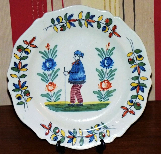 2 assiettes GF décor breton fait main - Label Emmaüs
