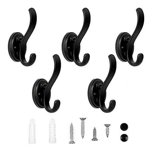 New Black Modern Metal Hooks Heavy Duty Robe Hook Hat Rack,Alloy Coat Hanger