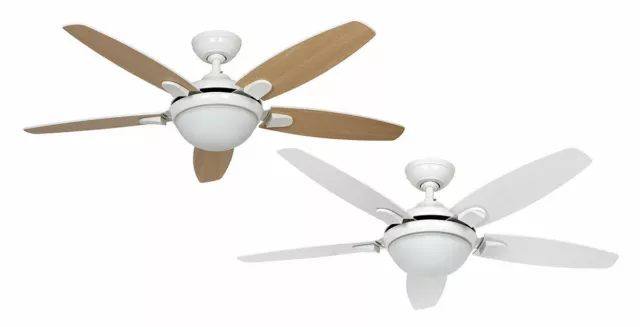 Ventilateur de plafond avec lumière et contrôle Hunter 50613 Contempo blanc...