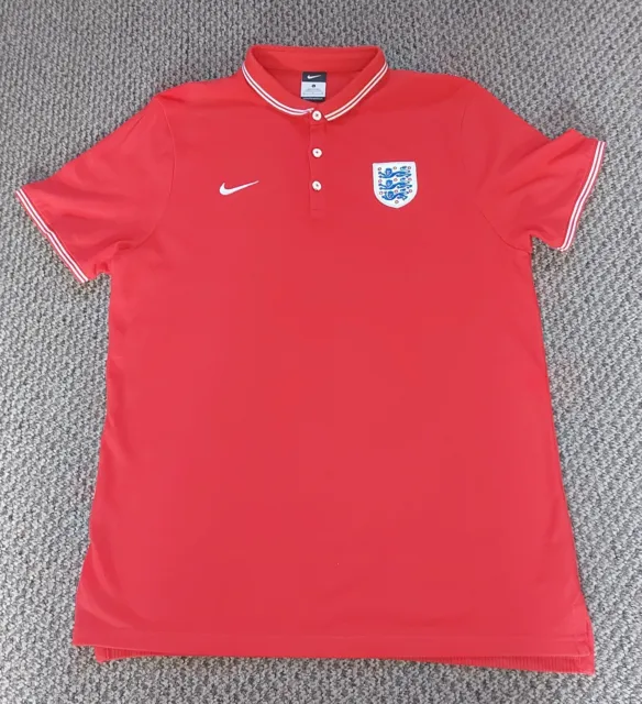 Nike England Red Polo Top Size Large