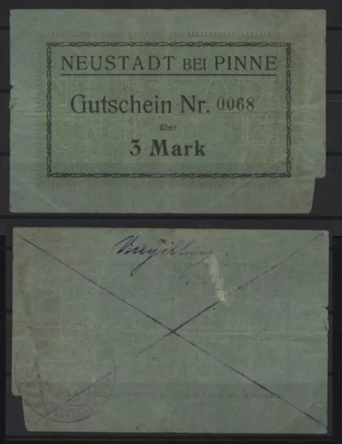 [24257] - NOTGELD NEUSTADT bei PINNE (heute: Lwowek), Stadt, 1 Mark, o. D. (1914
