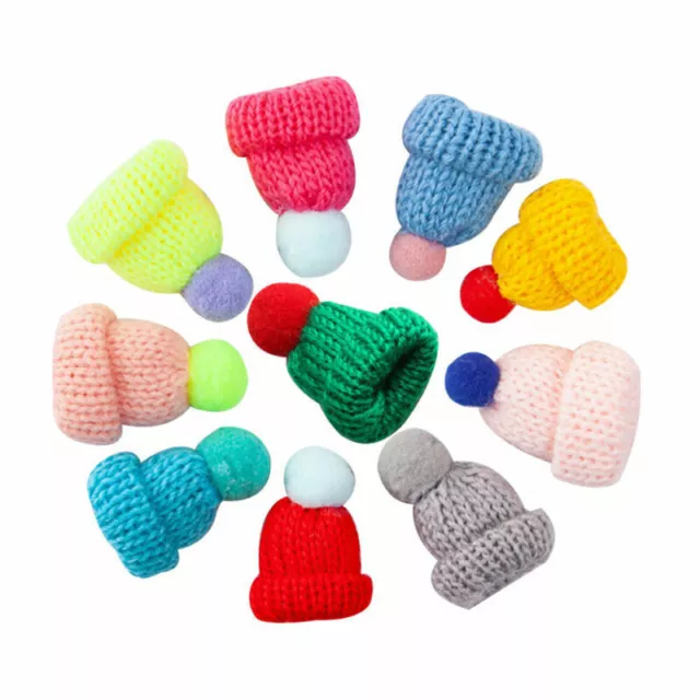 Mini sombreros decoraciones lindos sombreros de punto hágalo usted mismo suministros artesanales para niños 2
