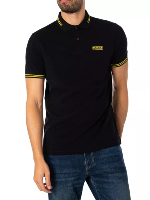 Barbour International Men's Essential Tipped Polo Shirt, Black