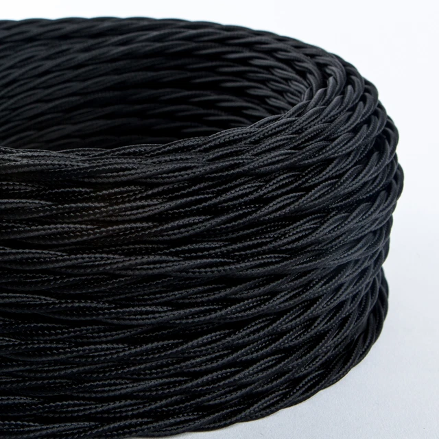 Câble de câble de câble de tissu tressé torsadé de couleur vintage 2 fils câble